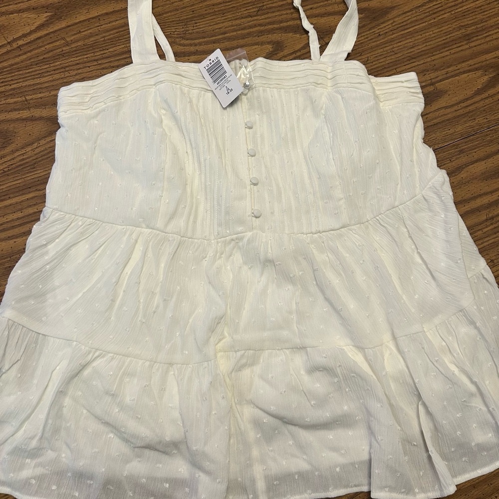 Torrid Cream Sleeveless Textured Tank